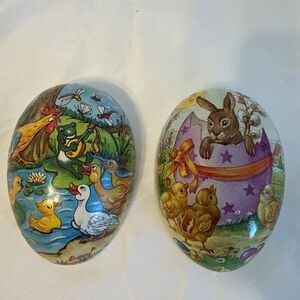 Vintage Western Germany Easter Egg Candy Container duck and chicks
